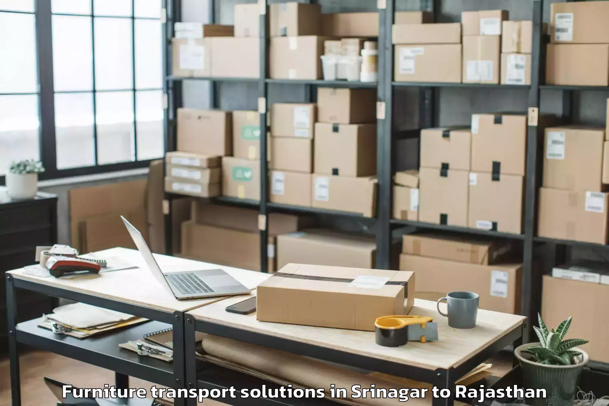 Discover Srinagar to Jhadol Furniture Transport Solutions